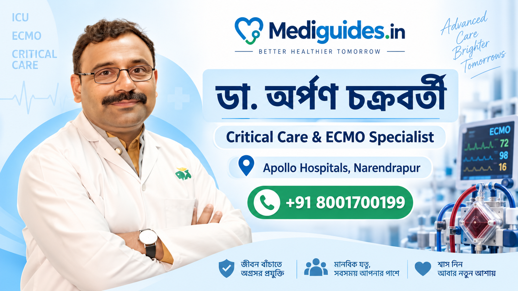 Dr Arpan Chakraborty Critical Care and ECMO Specialist at Apollo Hospitals Narendrapur Kolkata – Mediguide India